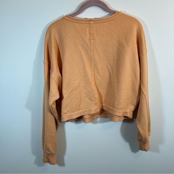 ✨ Aerie Orange Terry Crewneck Sweatshirt XS - Picture 8 of 10